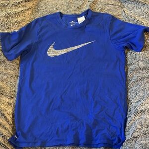 Nike Dri-Fit Blue Tee with White Accents